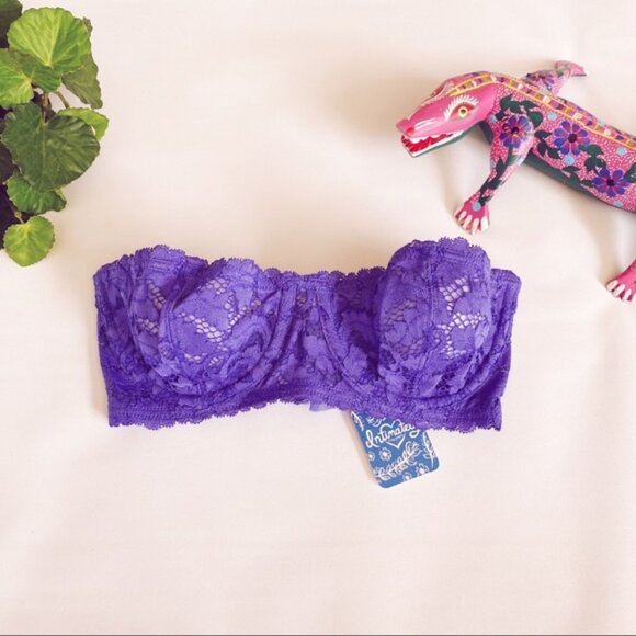 Free People | Love Letters Convertible Bra Purple Periwinkle 32B New Lingerie - Picture 3 of 14
